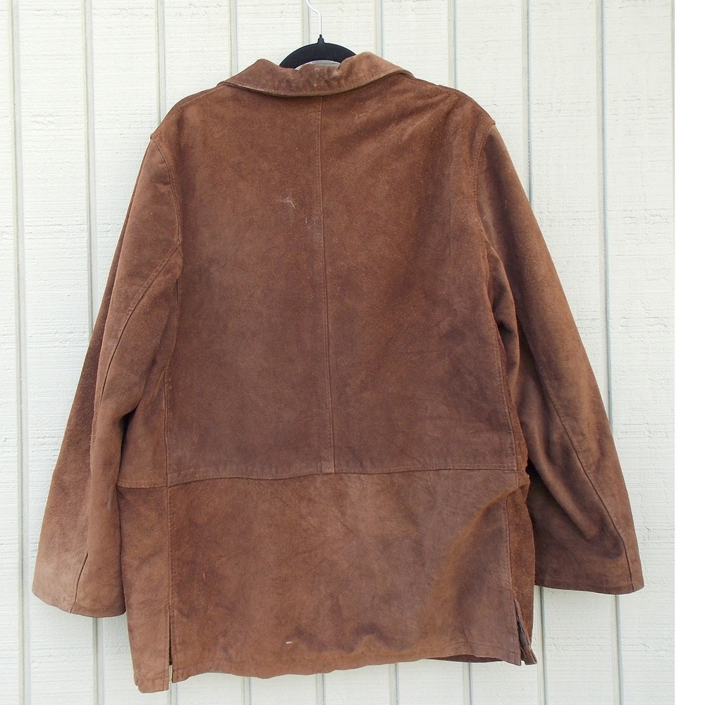 Casual Corner Suede Leather Barn Jacket Vintage Women Size 12 Brown Made Italy - Picture 4 of 9